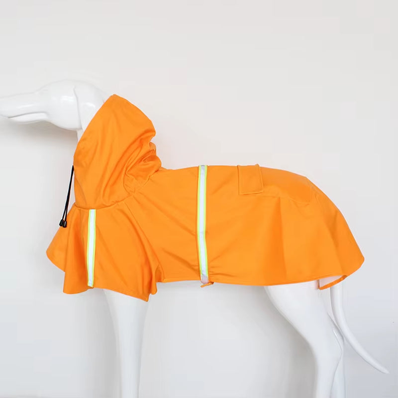 Big Dog Raincoat Cape-Style Reflective Stripe Pet Raincoat Windproof Rain-Proof Dog Hooded Raincoat