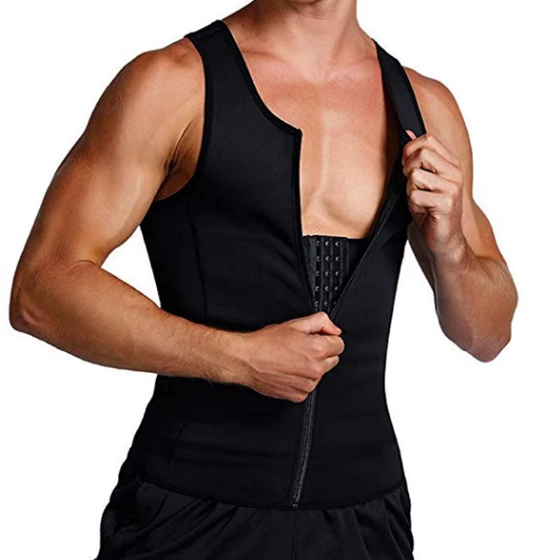 Men Compression Vest for Slimming Sauna Sweat Body Shaper Tight Undershirt Tummy Control Girdle Weight Loss Waist Trainer Tops